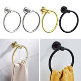 Maxbell Hand Towel Rings Bathroom Round Towel Rack Holder Wall Mounted Circle Hanger Polished