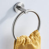 Maxbell Hand Towel Rings Bathroom Round Towel Rack Holder Wall Mounted Circle Hanger Polished