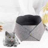 Maxbell Cat Bed Sleeping Felt Mat for Kitten Puppy Transformable Warm Lounge Soft Light Gray