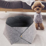 Maxbell Cat Bed Sleeping Felt Mat for Kitten Puppy Transformable Warm Lounge Soft Light Gray