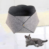 Maxbell Cat Bed Sleeping Felt Mat for Kitten Puppy Transformable Warm Lounge Soft Light Gray