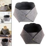 Maxbell Cat Bed Sleeping Felt Mat for Kitten Puppy Transformable Warm Lounge Soft Dark Gray