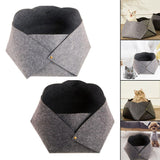 Maxbell Cat Bed Sleeping Felt Mat for Kitten Puppy Transformable Warm Lounge Soft Dark Gray