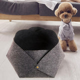 Maxbell Cat Bed Sleeping Felt Mat for Kitten Puppy Transformable Warm Lounge Soft Dark Gray