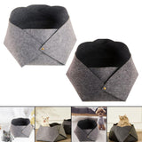 Maxbell Cat Bed Sleeping Felt Mat for Kitten Puppy Transformable Warm Lounge Soft Dark Gray