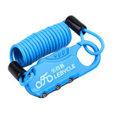 Maxbell Helmet Cable Lock Password Locks for Bicycle Stroller Wheelchair Blue