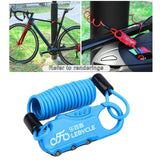 Maxbell Helmet Cable Lock Password Locks for Bicycle Stroller Wheelchair Blue