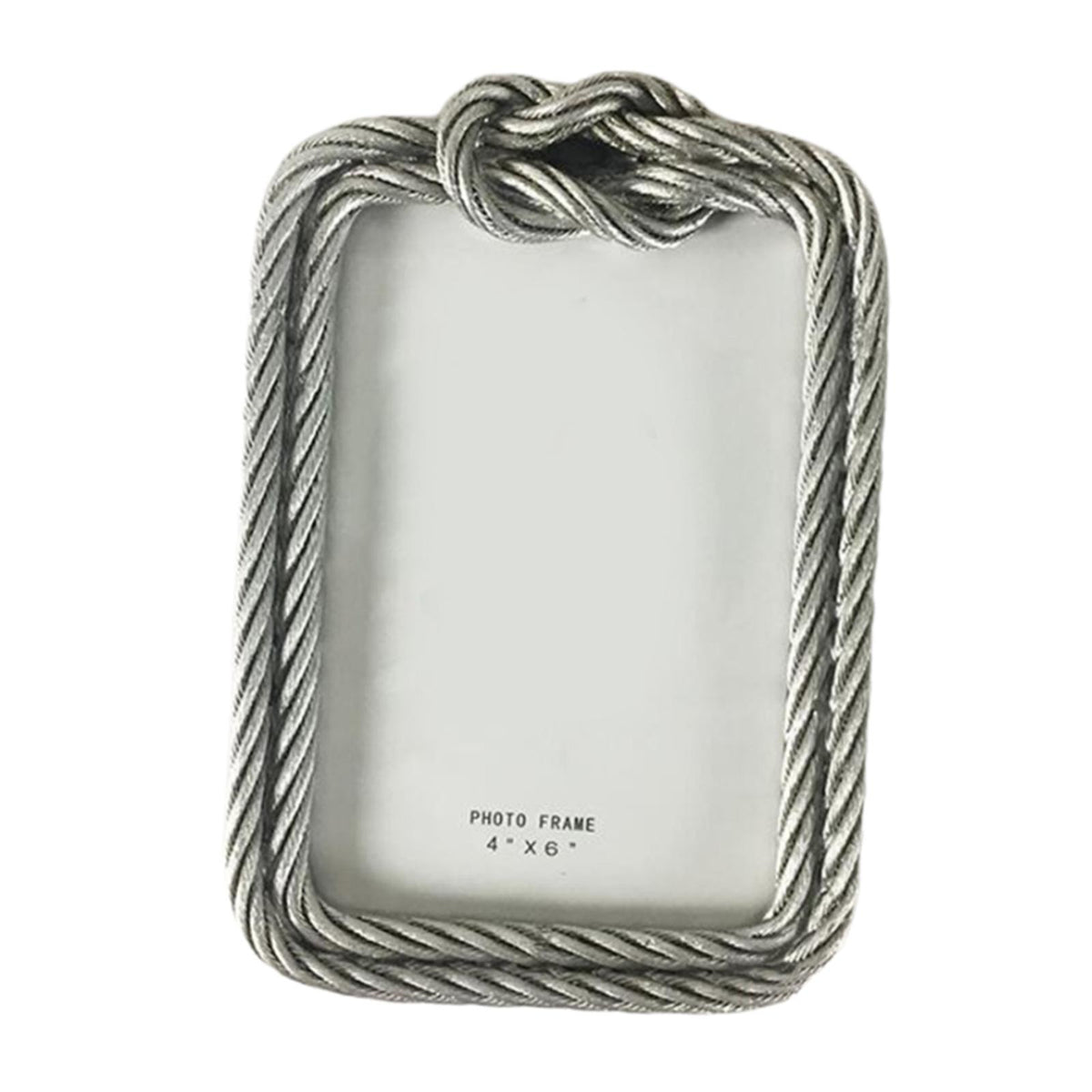 Maxbell European Rope Photo Frame Garden Wedding Home Decoration 6 inches Silver