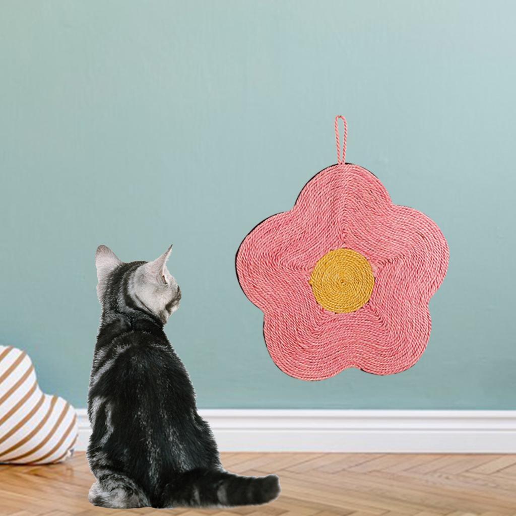 Maxbell Wall Mount Cat Scratching Board Scratcher Scratch Pad Sharpen Claw Paw Care Red Flower 40x40cm