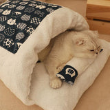 Maxbell Dog Hideaway Bag Cute Cage Pet Cat Rabbit Sleeping Bed Navy Blue Bottom L