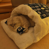 Maxbell Dog Hideaway Bag Cute Cage Pet Cat Rabbit Sleeping Bed Navy Blue Bottom L