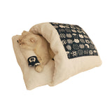 Maxbell Dog Hideaway Bag Cute Cage Pet Cat Rabbit Sleeping Bed Navy Blue Bottom L