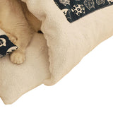 Maxbell Dog Hideaway Bag Cute Cage Pet Cat Rabbit Sleeping Bed Navy Blue Bottom L