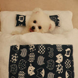 Maxbell Dog Hideaway Bag Cute Cage Pet Cat Rabbit Sleeping Bed Navy Blue Bottom L