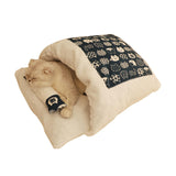 Maxbell Dog Hideaway Bag Cute Cage Pet Cat Rabbit Sleeping Bed Navy Blue Bottom L