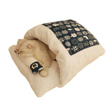 Maxbell Dog Hideaway Bag Cute Cage Pet Cat Rabbit Sleeping Bed Navy Blue Bottom L