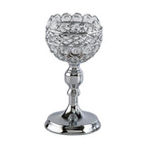 Maxbell Crystal Candle Holder Tealight Desk Candlestick for Dining Room Silver L