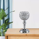 Maxbell Crystal Candle Holder Tealight Desk Candlestick for Dining Room Silver L