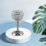 Maxbell Crystal Candle Holder Tealight Desk Candlestick for Dining Room Silver L