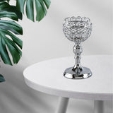 Maxbell Crystal Candle Holder Tealight Desk Candlestick for Dining Room Silver L