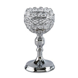 Maxbell Crystal Candle Holder Tealight Desk Candlestick for Dining Room Silver L