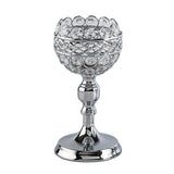 Maxbell Crystal Candle Holder Tealight Desk Candlestick for Dining Room Silver L