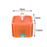 Maxbell 2L Cat Water Fountain Quiet Feeder Cats Waterfall Drinking Bowl Orange