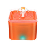 Maxbell 2L Cat Water Fountain Quiet Feeder Cats Waterfall Drinking Bowl Orange