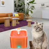 Maxbell 2L Cat Water Fountain Quiet Feeder Cats Waterfall Drinking Bowl Orange