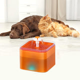 Maxbell 2L Cat Water Fountain Quiet Feeder Cats Waterfall Drinking Bowl Orange