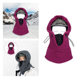 Maxbell Fleece Balaclava Ski Mask Hood Winter Neck Warm for Cold Weather Purple