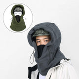 Maxbell Fleece Balaclava Ski Mask Hood Winter Neck Warm for Cold Weather Green