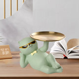 Maxbell Cat Statue Vanity Tray Dresser Cosmetic Organizer Home Bathroom Decor Green