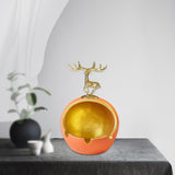 Maxbell Resin Fawn Ashtray Centerpiece Deer Statue for Indoor Outdoor Desk Mens Gift Orange