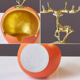 Maxbell Resin Fawn Ashtray Centerpiece Deer Statue for Indoor Outdoor Desk Mens Gift Orange