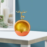 Maxbell Resin Fawn Ashtray Centerpiece Deer Statue for Indoor Outdoor Desk Mens Gift Orange