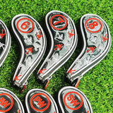 Maxbell 9pcs Golf Head Cover Club Wedge Iron Protective Headcovers Golf Accessories Black