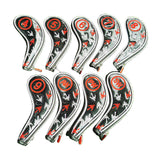 Maxbell 9pcs Golf Head Cover Club Wedge Iron Protective Headcovers Golf Accessories Black