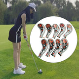 Maxbell 9pcs Golf Head Cover Club Wedge Iron Protective Headcovers Golf Accessories Black