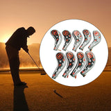 Maxbell 9pcs Golf Head Cover Club Wedge Iron Protective Headcovers Golf Accessories Black