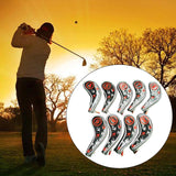 Maxbell 9pcs Golf Head Cover Club Wedge Iron Protective Headcovers Golf Accessories Black