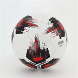 Maxbell Soccer Ball Size 4 Children Toys Gifts Stitched Training Ball Official Match Red and Black