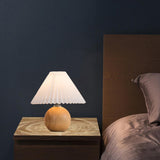 Maxbell Table Lamp Bedside Night Light Modern for Office Livingroom Wood Base