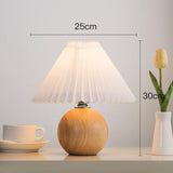 Maxbell Table Lamp Bedside Night Light Modern for Office Livingroom Wood Base