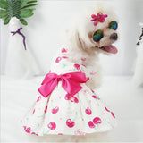 Maxbell Pet Dog Clothes Cat Puppy Bow Skirt Cherry Princess Dress Small Dog Apparel