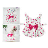 Maxbell Pet Dog Clothes Cat Puppy Bow Skirt Cherry Princess Dress Small Dog Apparel