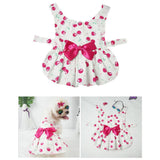 Maxbell Pet Dog Clothes Cat Puppy Bow Skirt Cherry Princess Dress Small Dog Apparel