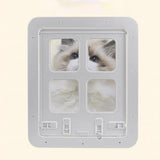 Maxbell 4 Way Dog Cat Kitten Door Lockable Safe for Screen Mini Access Door S White