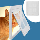 Maxbell 4 Way Dog Cat Kitten Door Lockable Safe for Screen Mini Access Door L White