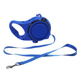 Maxbell Retractable Dog Leash 1.2M Durable Nylon Tape with Pet Food Bowl Outdoor Blue